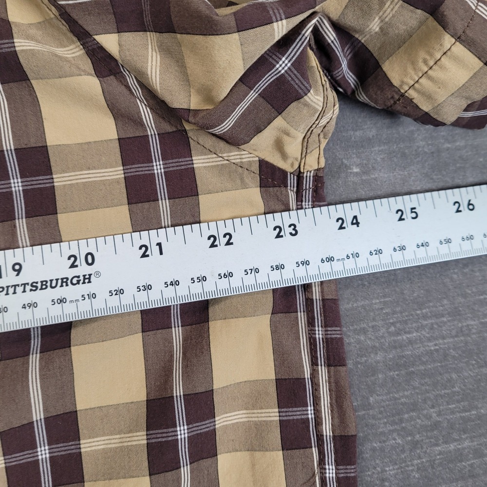 Dixxon Flannel Co The Hustler Bamboo Short Sleeve Plaid Shirt Mens Large Brown - Picture 6 of 6
